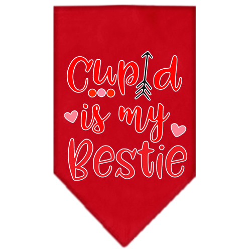 Cupid is my Bestie Screen Print Bandana Red Small